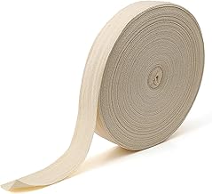 10M Ribbons for Crafts, 20mm Wide Bias Tape Cotton Folded Webbing Herringbone Webbing with Herringbone Stitch Seam Tape Cotton Tape for DIY Crafts, Bias Tape for Sewing Craft Cream