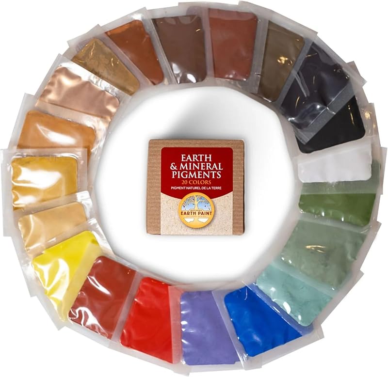 Natural Earth Paint Pigment Sample Pack – 20 Non-Toxic, Archival Earth & Mineral Pigments for DIY Paint – Eco-Friendly, Sustainably Sourced Colors – No Fillers or Additives