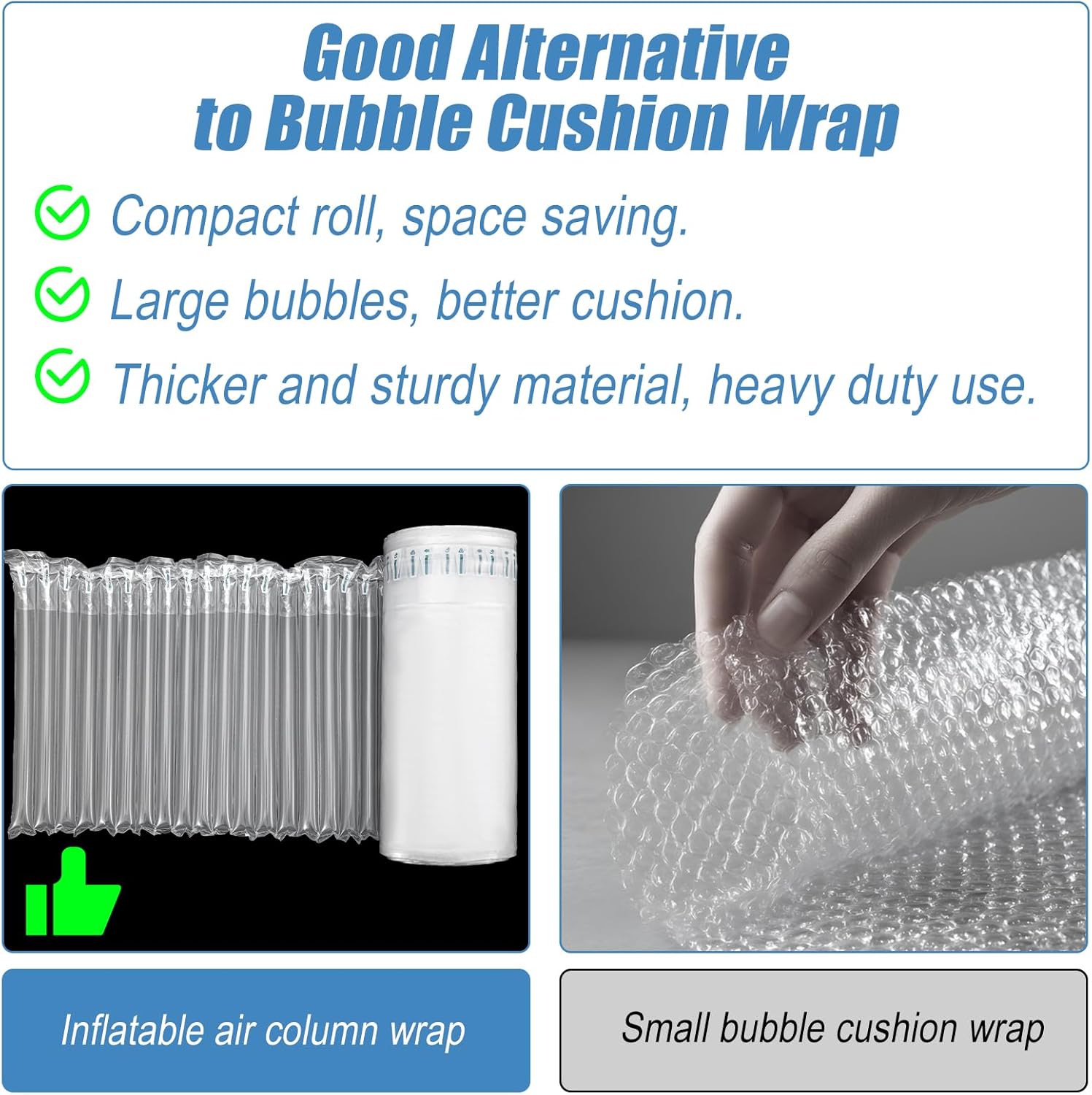 12"x200' Bubble Cushioning Wrap Roll for Packing Bubbles Packing Supplies Inflatable big bubble wrap with Pump Air for Shipping Moving Bottle Travel Protector Bags Heavy Duty