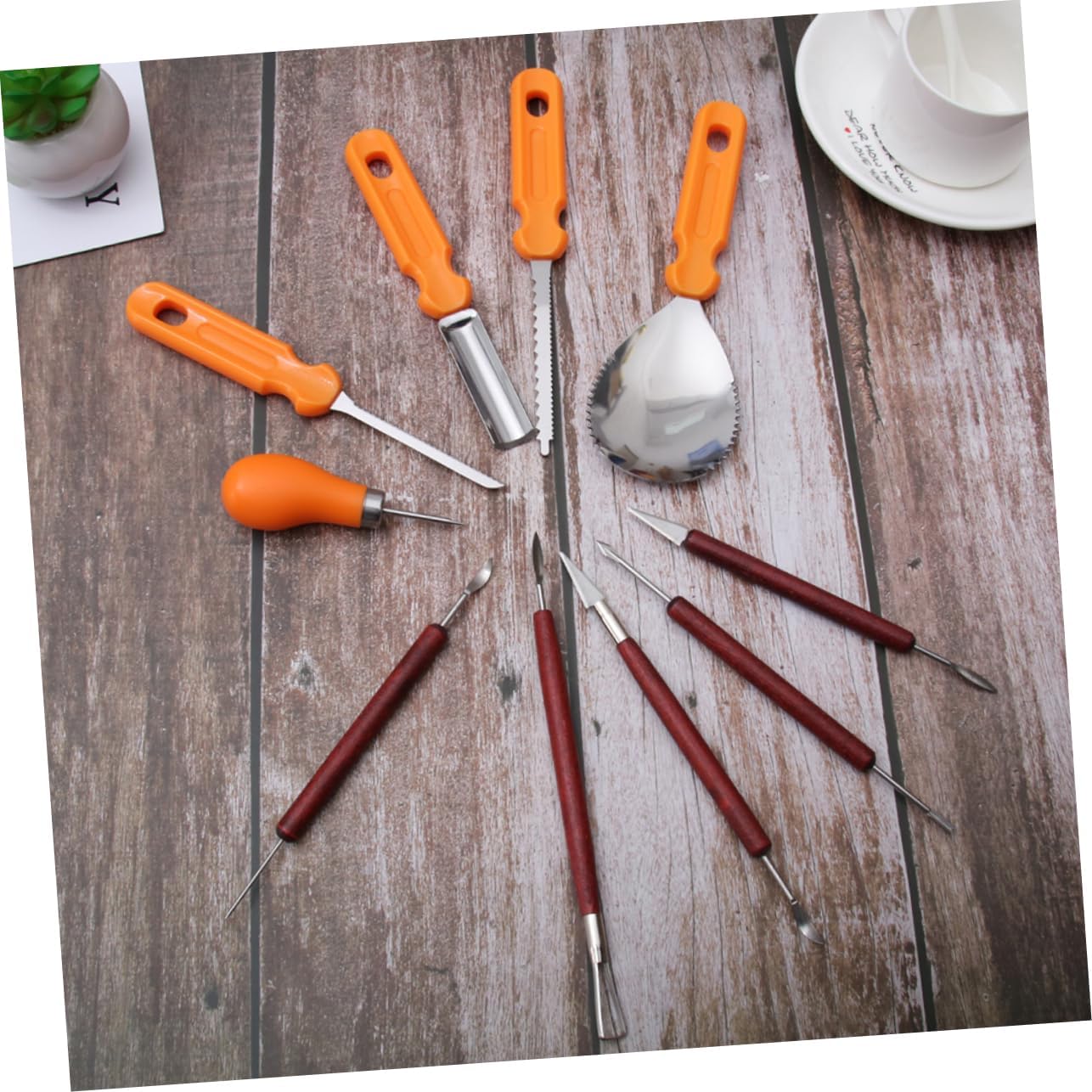 PRETYZOOM 36pcs Professional Pumpkin Carving Tools Halloween Double-sided Sculpting Kit Handle and Blades for Lanterns and Creative Decor