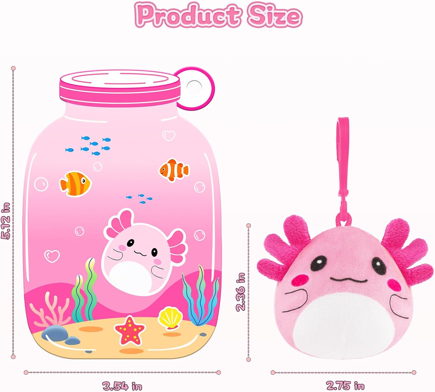 Valentines Day Cards Gifts for Kids Classroom, 24 Pack Axolotl Plush Toy Keychains with Valentines Greeting Cards for Boys Girls Toddlers, Stuffed Animals Set for Class Student School Exchange Party Favors