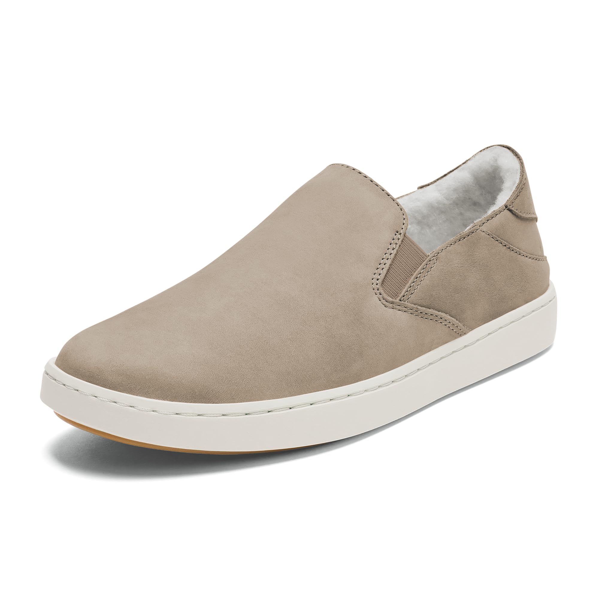 OLUKAI Pehuea Cozy Women's Leather Slip-On Shoes, Easy On & Off Design, Soft & Premium Materials, All-Day Comfort & Support
