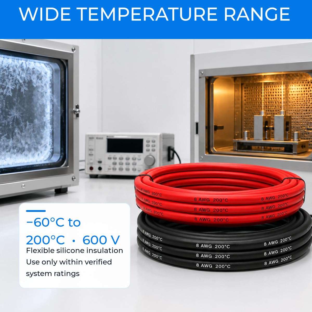 TUOFENG 8 Gauge Silikonkabel 8 AWG Elektrokabel 10 Meter [5 m Schwarz und 5 m Rot] Flexibles Kabeldraht aus verzinntem Kupferdraht Hohe Temperaturbeständigkeit