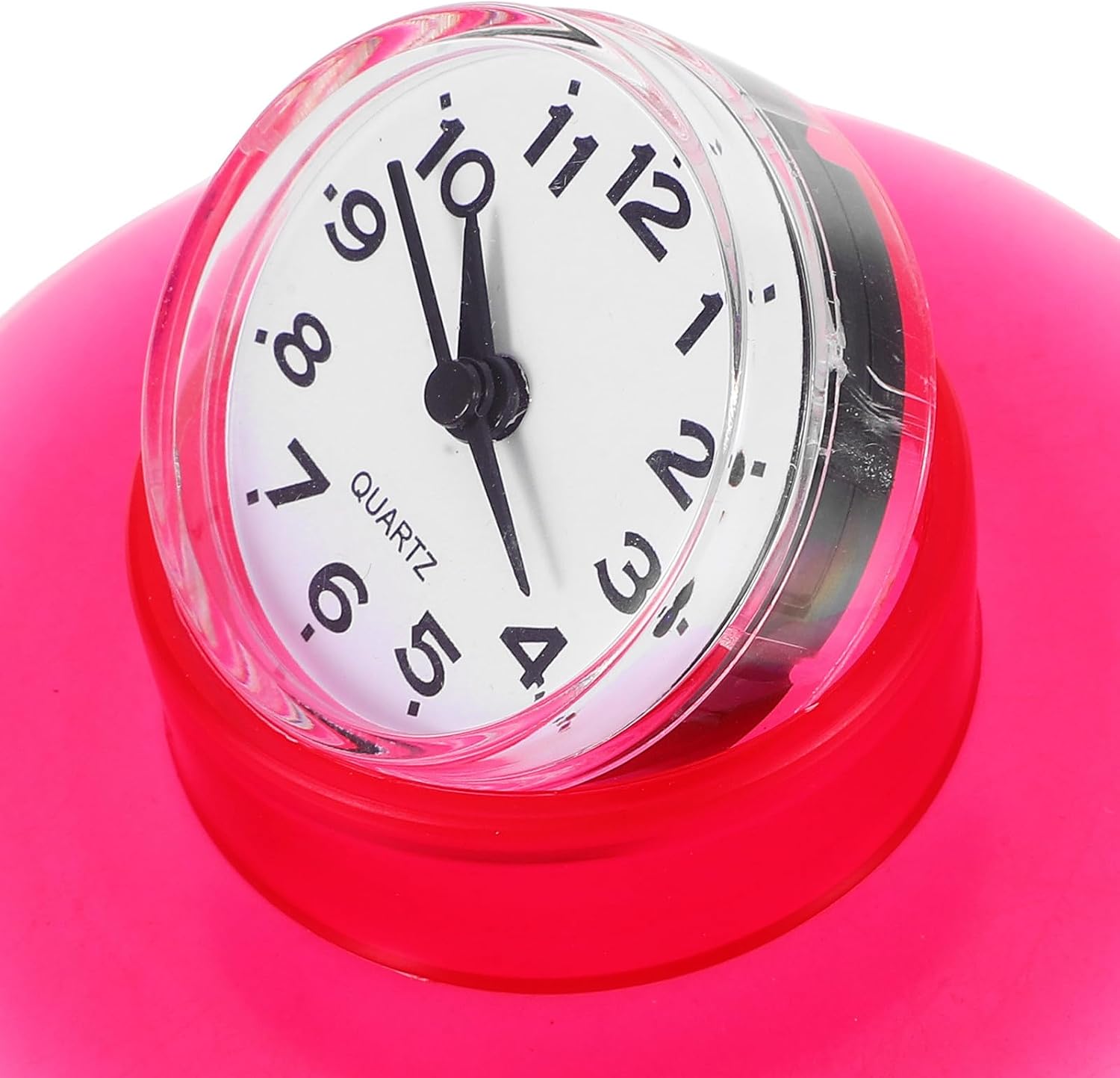 Mobestech Suction Cup Bathroom Wall Clock Waterproof Silent Battery-Operated Shower Timer for Seniors and Home Use Red