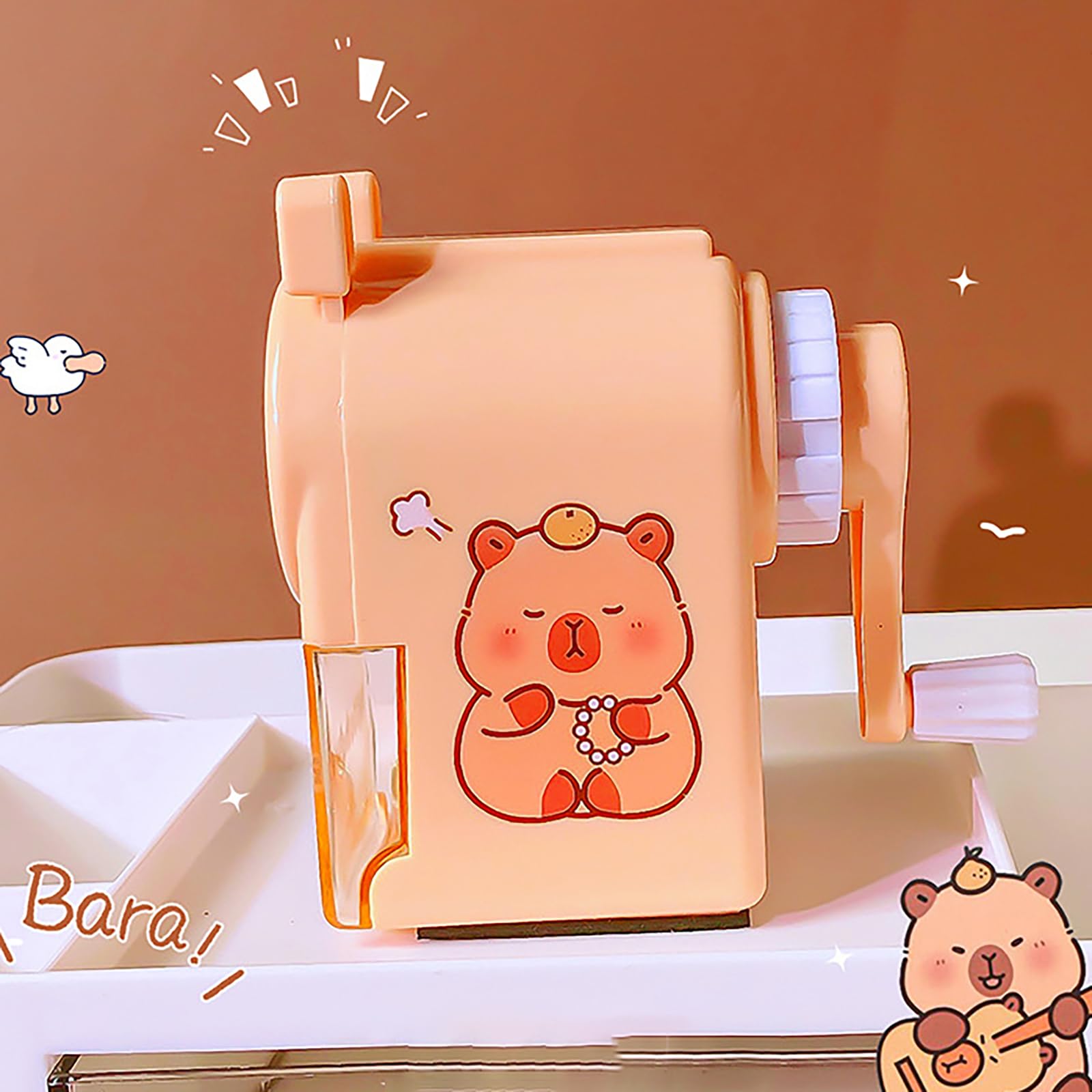 Creative Cartoon Capybara Hand Cranked Pencil Sharpener Portable Pencil Sharpener Office Supplies Student Stationery Gifts