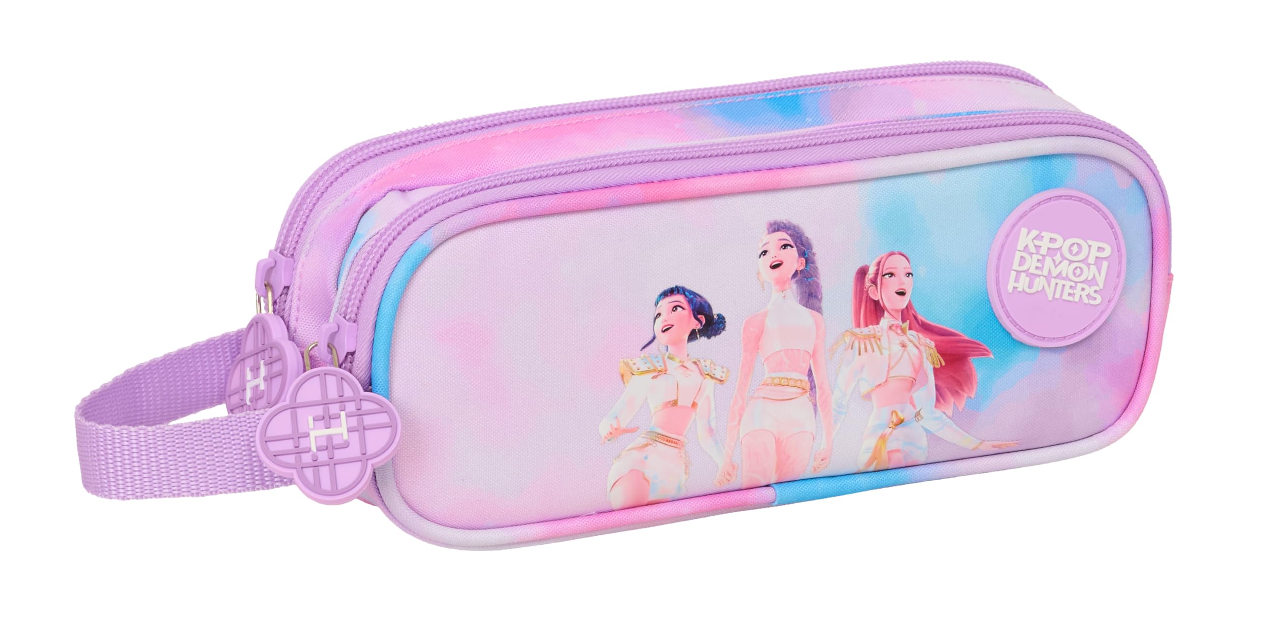 K-POP Demon Hunters – ARTIST – Children's Double Pencil Case, Ideal for School-Age Children, Comfortable and Versatile, Resistance, 21 x 6 x 8 cm