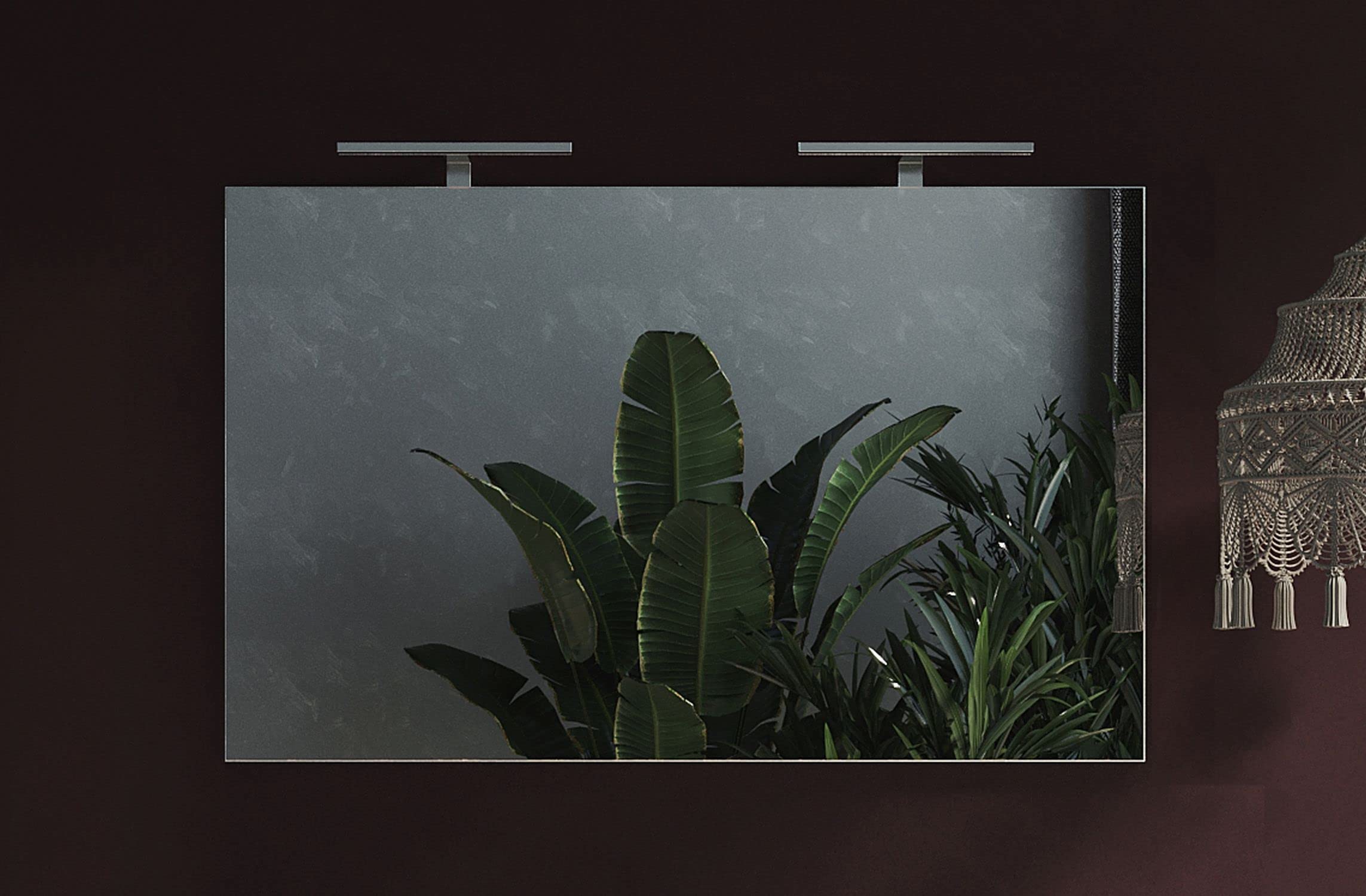 Web Convenienza Specchio Bagno con Luce LED - Specchiera Rettangolare + LED - Specchio da Parete (120 cm)
