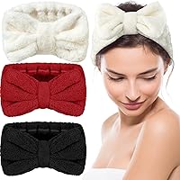 Vista 16 de Diadema de toalla de 3 piezas para mujer, diadema de maquillaje para lavar la cara, maquillaje de spa, diadema de microfibra con lazo para la ducha