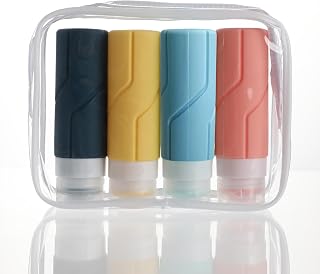 HOLIKA Travel Bottles for Toiletries, Tsa Approved 3oz Portable Travel Bottles. BPA Free Leak Proof Squeeze Travel-Size Containers Refillable Liquid for Shampoo Conditioner (Multicolored A)