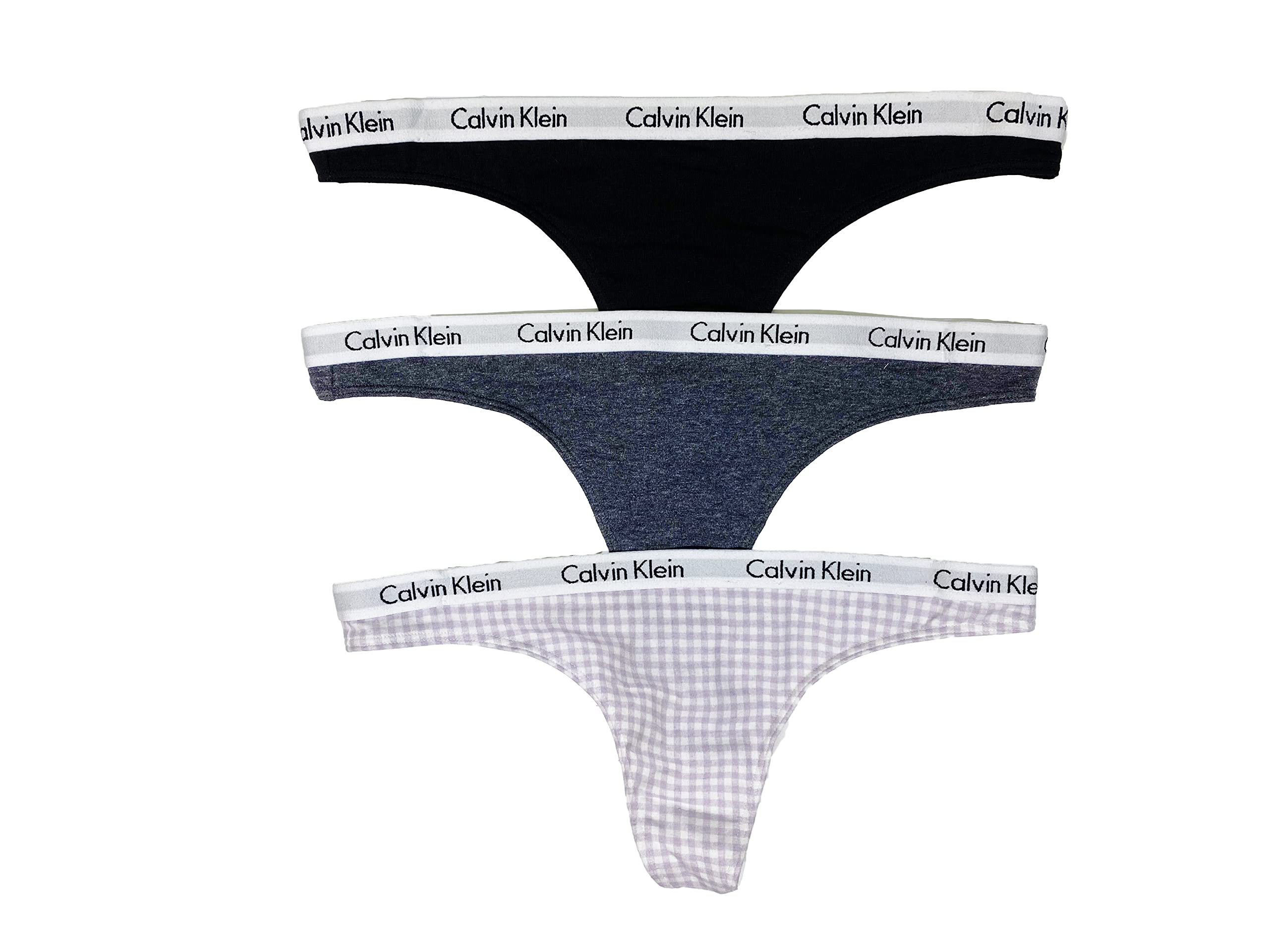 Calvin Klein Women s Carousel Cotton Thongs 3 Pack Medium Black qp1259-533 G p