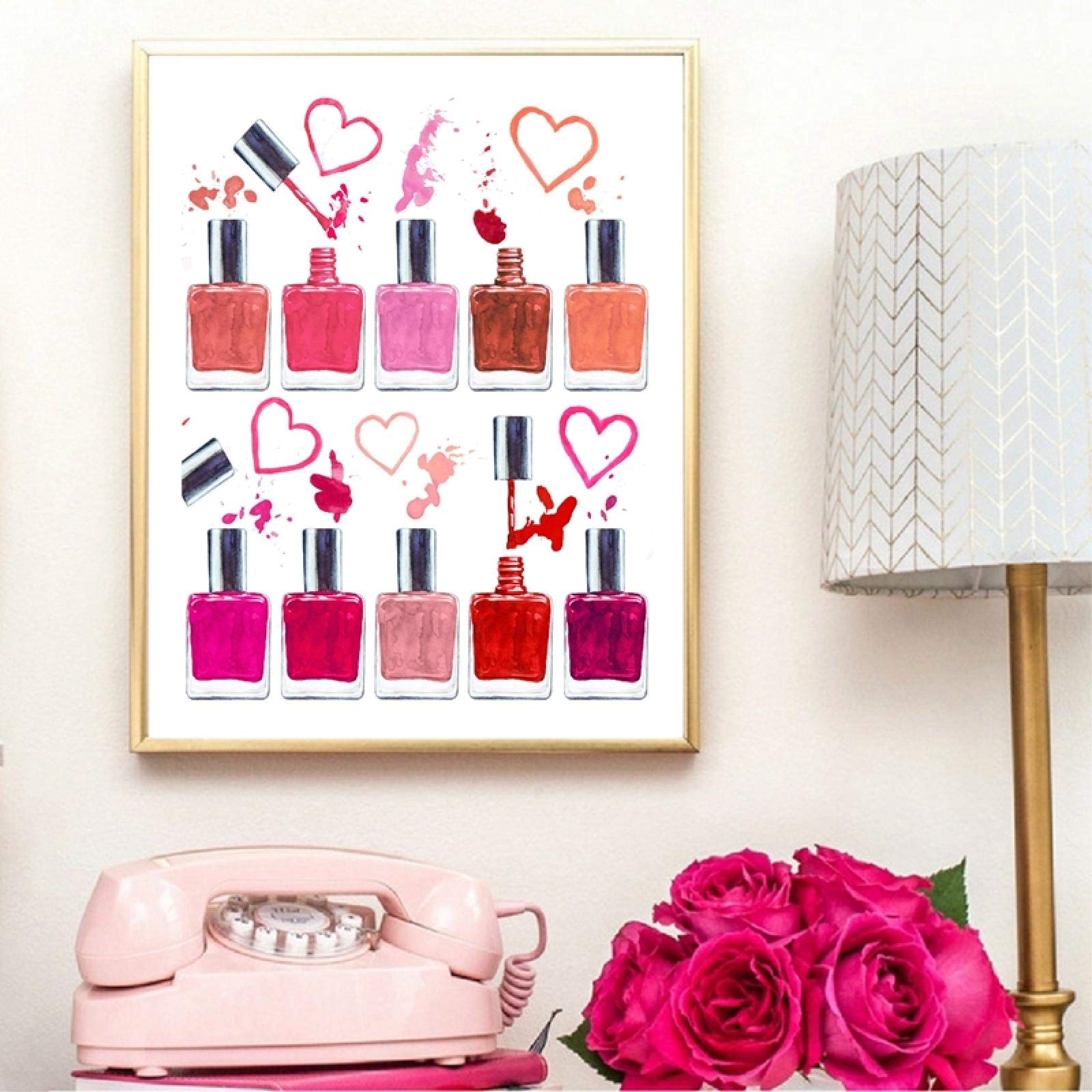 HSFFBHFBH Salone di bellezza Quadri decorativi Dipinto su tela Girly Stampe artistiche da parete Regali per estetista Poster per ragazza a mano Beauty Room Decor 40x60cmx3pcs Senza cornice