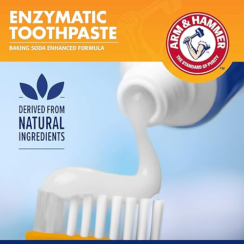 Vista 8 de Arm & Hammer para mascotas kit de 3 piezas para control del sarro para perros, contiene pasta, cepillo de dientes y cepillo para el dedo, reduce
