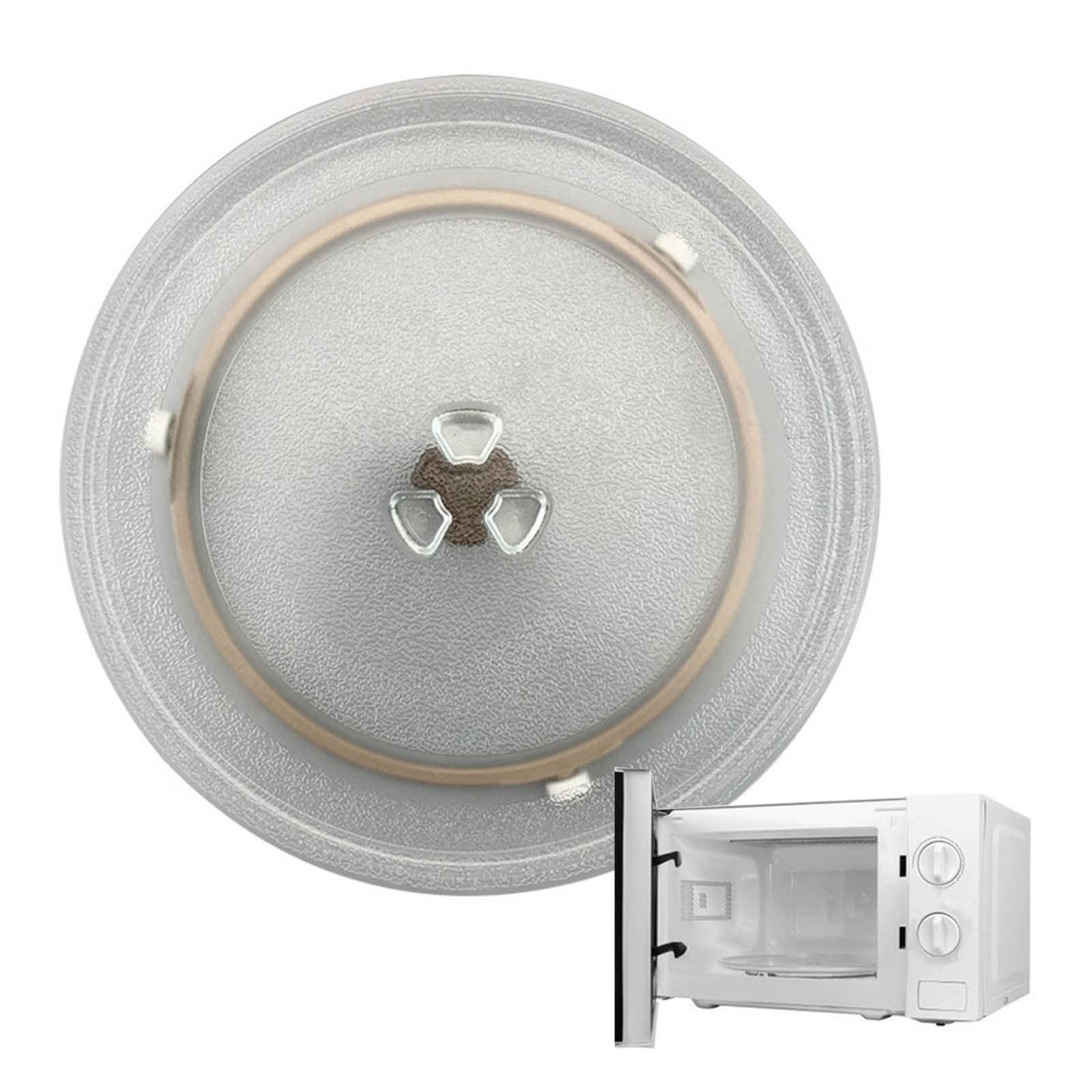 Universall Glasteller Drehteller Für Mikrowellen, Rund Mikrowellenteller Mit Ring Drehteller Halter, Ersatz Mikrowellenteller Für Diverse Mikrowellen, Résistant Aux Hautes Températures ( Color : Clear