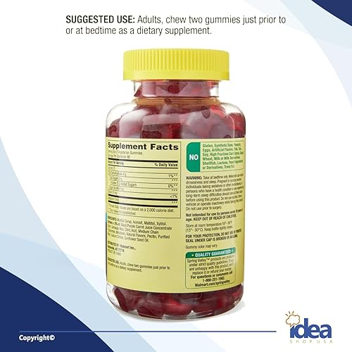 Miniatura 7 de Spring Valley - Paquete de 5 mg de melatonina sin azúcar, 120 gomitas de apoyo para el sueño, paquete de suplemento dietético para dormir bien, guía