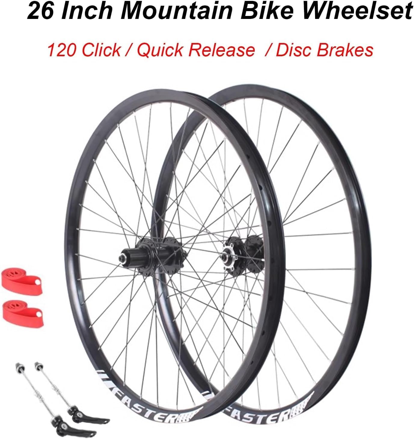 Mountain Bike 26 Inch Wheel Set Rims Disc Brake QR 100/135Mm Wheelset 32H Front 2 Rear 4 Bearings HG Hubs for 8-12 Speed Cassettes,Purple(Black)