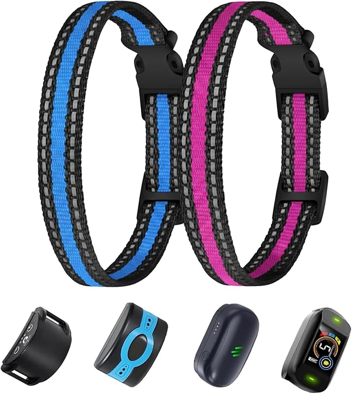 Coleira de Reposição em Nylon para Coleira de Treinamento e Cerca Virtual Thowapou, Azul e Rosa