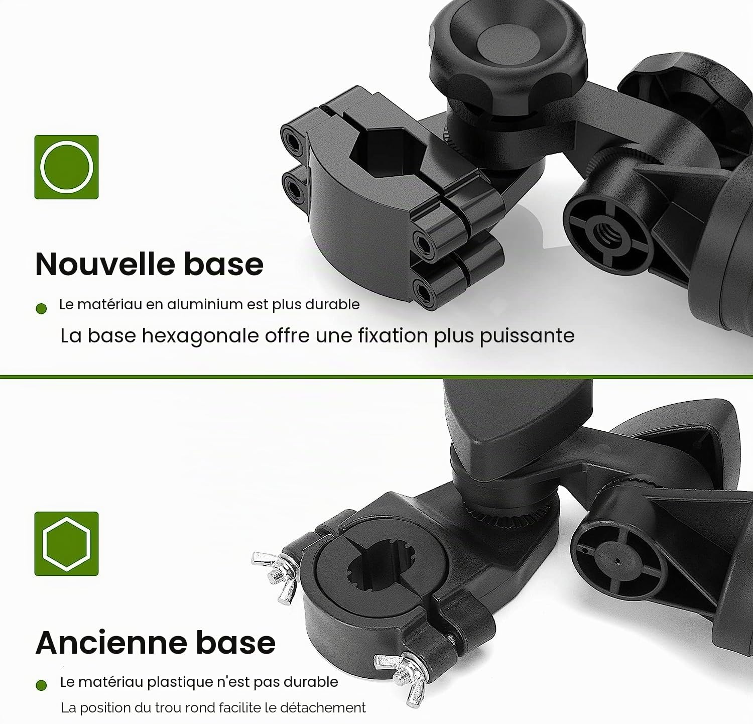 10L0L Support Universel de Parapluie de Golf pour Chariot, Stable et sûr, résistant au Vent sans se briser, adapté aux bicyclettes/Jouets/chaises roulantes（Old/amélioré Base hexagonale en Aluminium