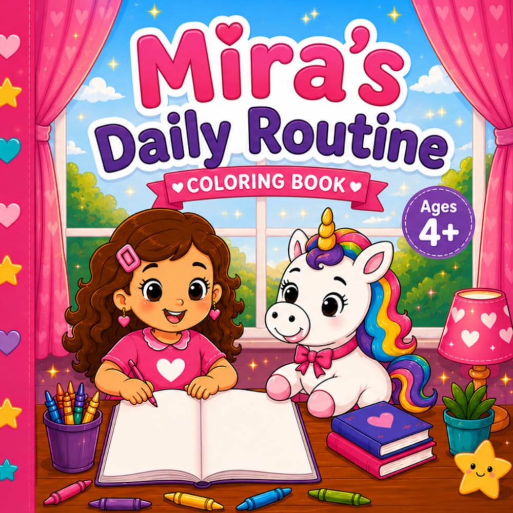 Mira's Daily Routine: A simple and fun coloring book for kids