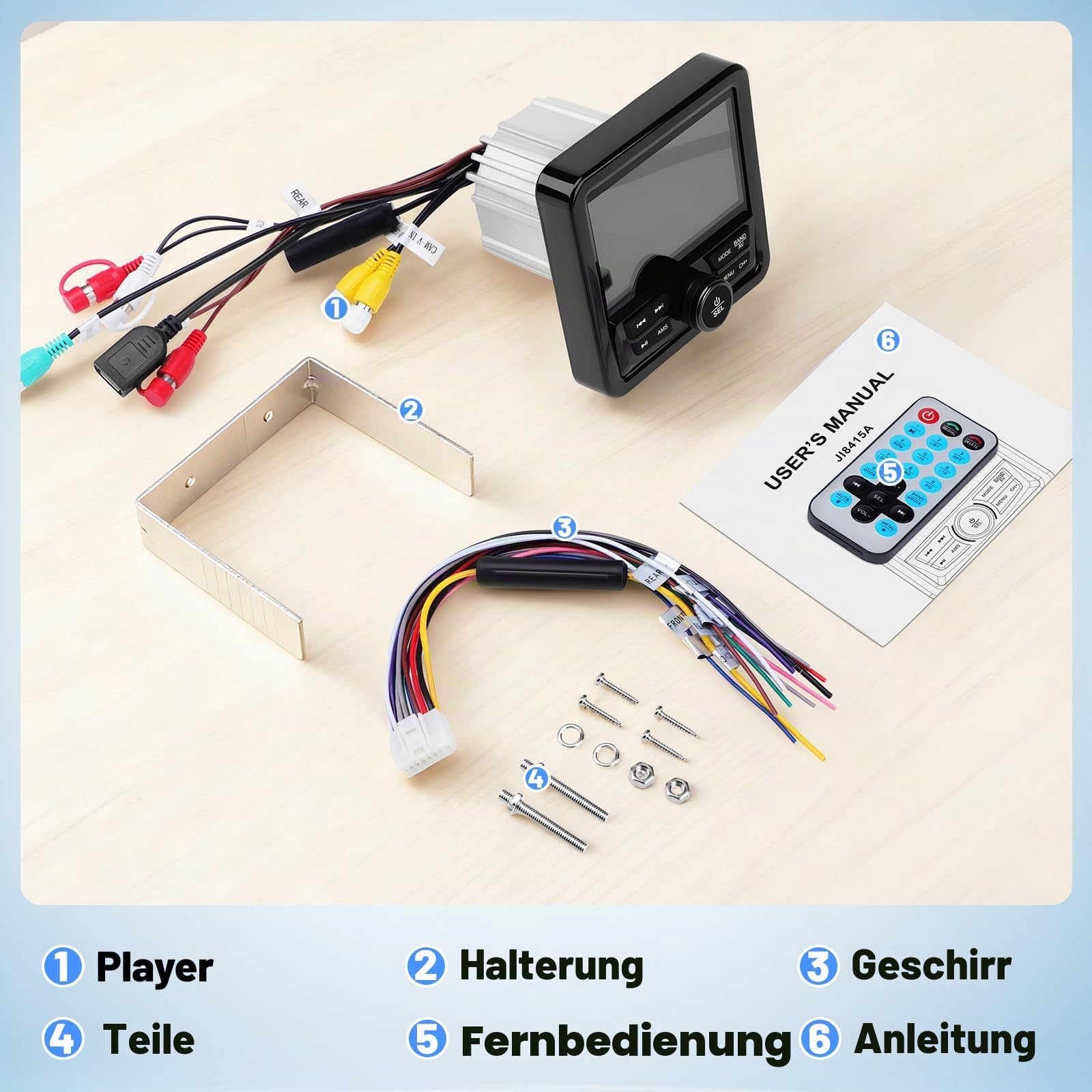 4,1” MP5 Marine Radio Boot Stereo Media Player – BT & FM/AM Unterstützung, HD - Filmwiedergabe & Wasserdichtigkeit für Boote, Schiffe und Fachanwendungen