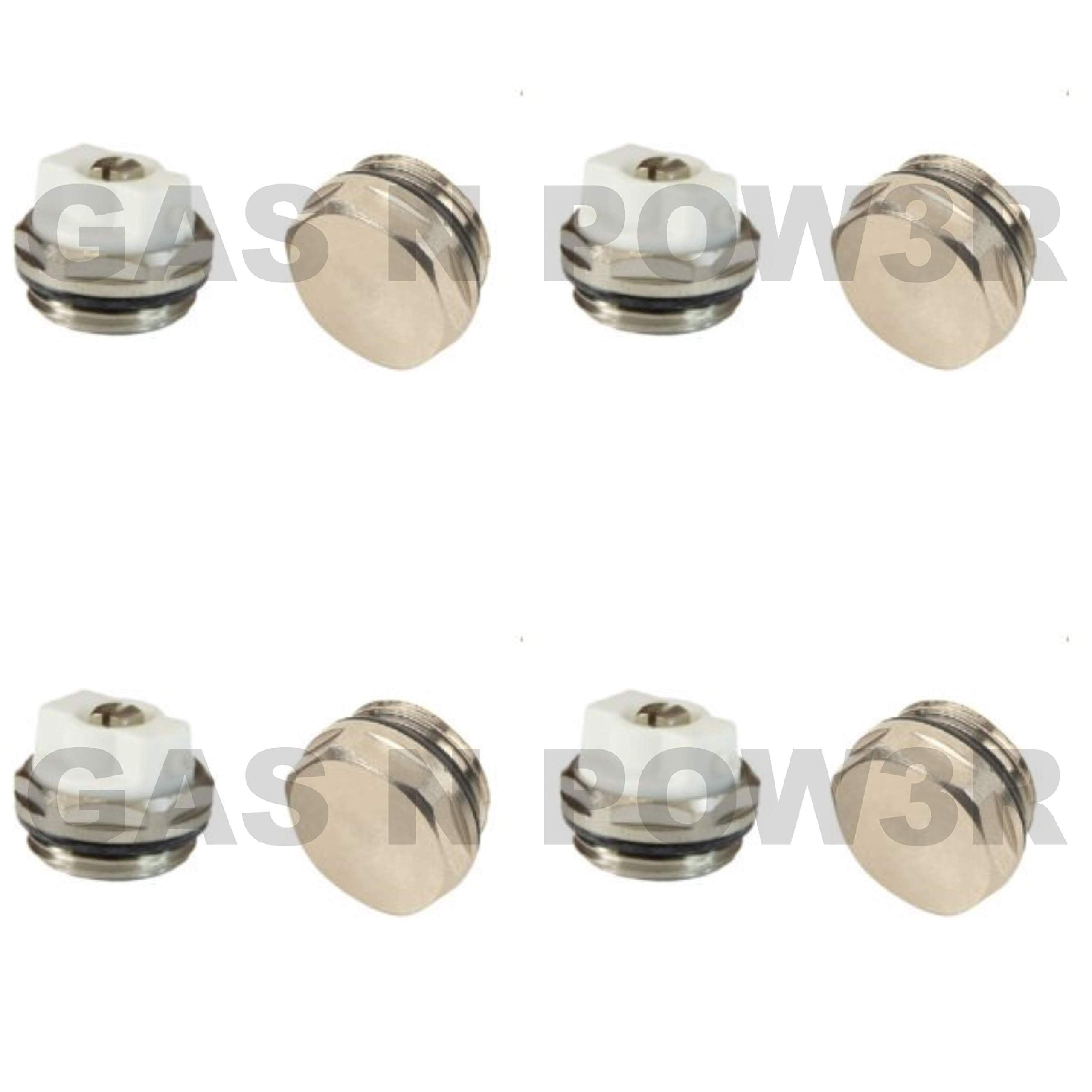 Buy x4 Air Bleeder & Blank Cap Set Manual Radiator AIR Vent Bleed Plug