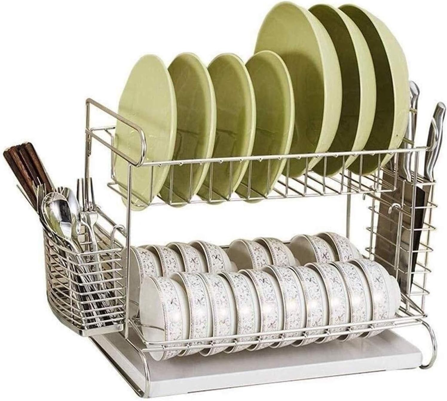 排水ラック 食器棚皿の排水止めラックホルダー 304ステンレス鋼の食器