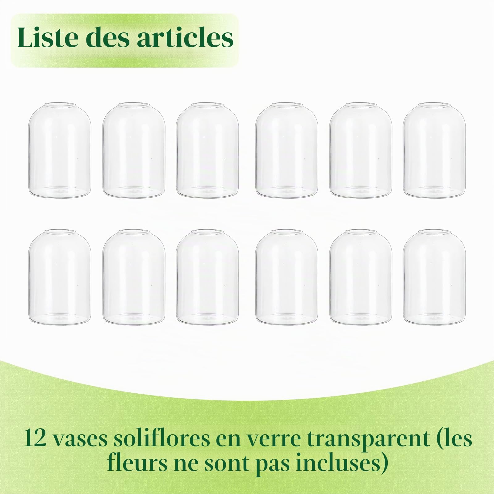 Hewory Petits Vases Ronds en Verre pour Décoration de Mariage et Salon - Moderne et Kawaii, Lot de 12