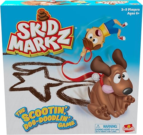 Skid Markz de Goliath - Juego de dibujo y garabatos del perro que se arrastra sentado