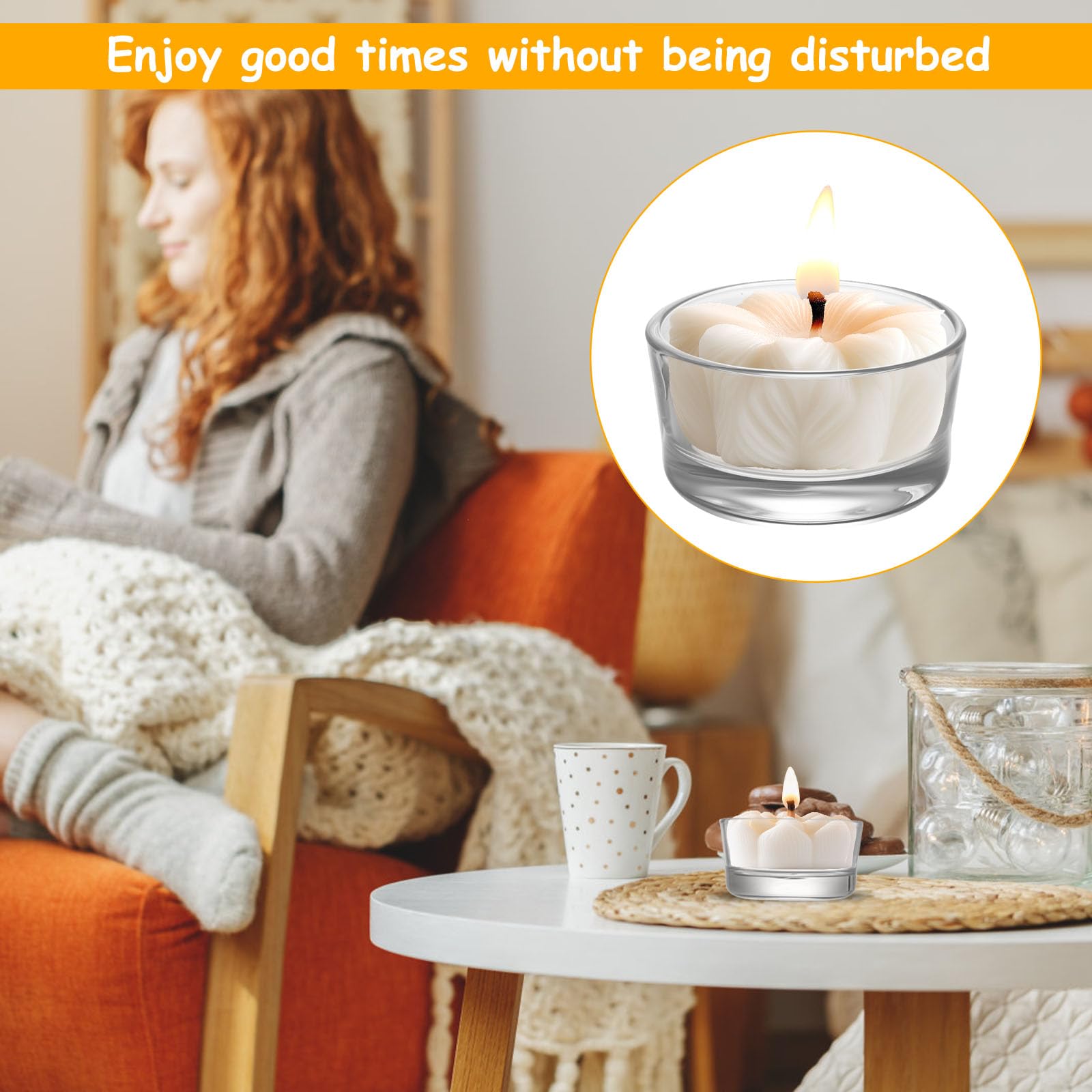 20 sztuk świeczników tealight z 4 nóżkami, solidne szklane uchwyty na podgrzewacze, średnica 45 mm dla stabilnego i bezpiecznego spalania, idealne do dekoracji domu, na ślub