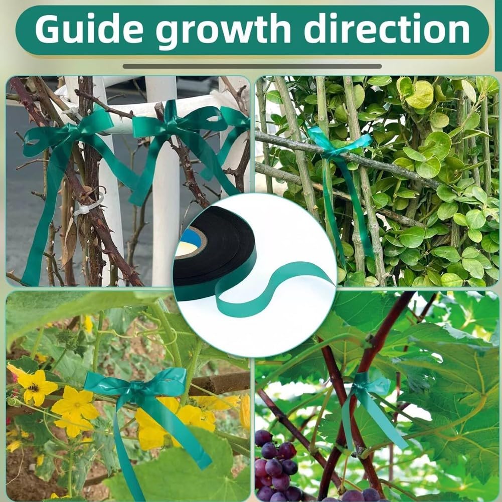 10 Stück Gartenband für Outdoor-Pflanzen, PVC-Pflanzenband für Kletterpflanzen, Veredelungsband für Baumgemüse (2,4 cm)