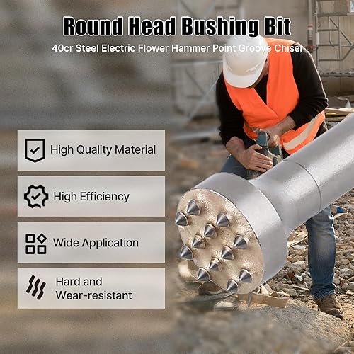 Miniatura 18 de SDS Plus - Herramienta de buje de 16 puntas, 6 x 1-1/4 pulgadas, cabeza cuadrada, revestimiento de rugosidad para hormigón, quitar broca de buje