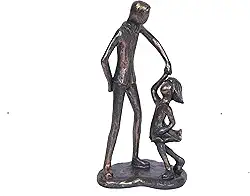 Presentes de pai de filha, pai, filha, estatueta dançante, presentes de aniversário para pai, filha, imitação de escultura de ferro para o dia dos pais, presentes de aniversário de Natal para pai,