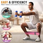 Bandes de résistance au tissu pour travailler dehors - Bandes d'exercice pour les femmes et les hommes, Bandes de bottes pour les jambes et le cul, Yoga, Pilates, Réhab, Fitness et d ' entraînement à domicile