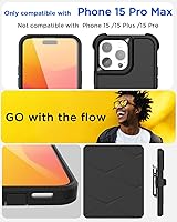 Vista 2 de AICase Funda con Clip tipo Pistolera Compatible con iPhone 15 Pro Max con Protector de Pantalla de Vidrio + Lente de Cámara, Protección Resistente