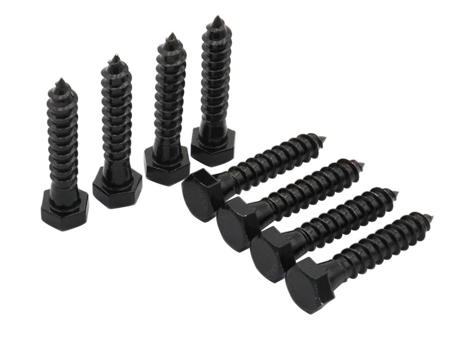 LBY 10pcs 3/8" x 2" Lag Screws, Hex Head Lag Screws Bolts, Wood Screws