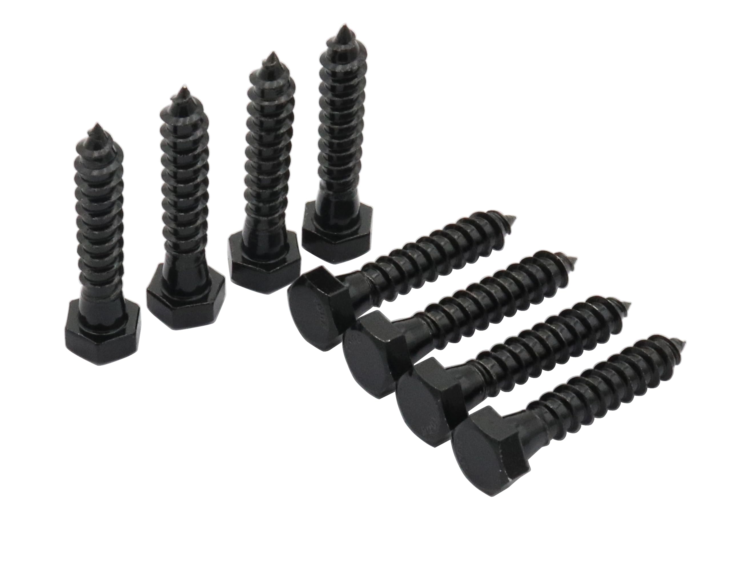 LBY 10pcs Lag Screws, 3/8" x 2" Hex Head Lag Screws Bolts (with Washers), Heavy-Duty Wood Screws for Decking & Structural Fastening, 304 Stainless