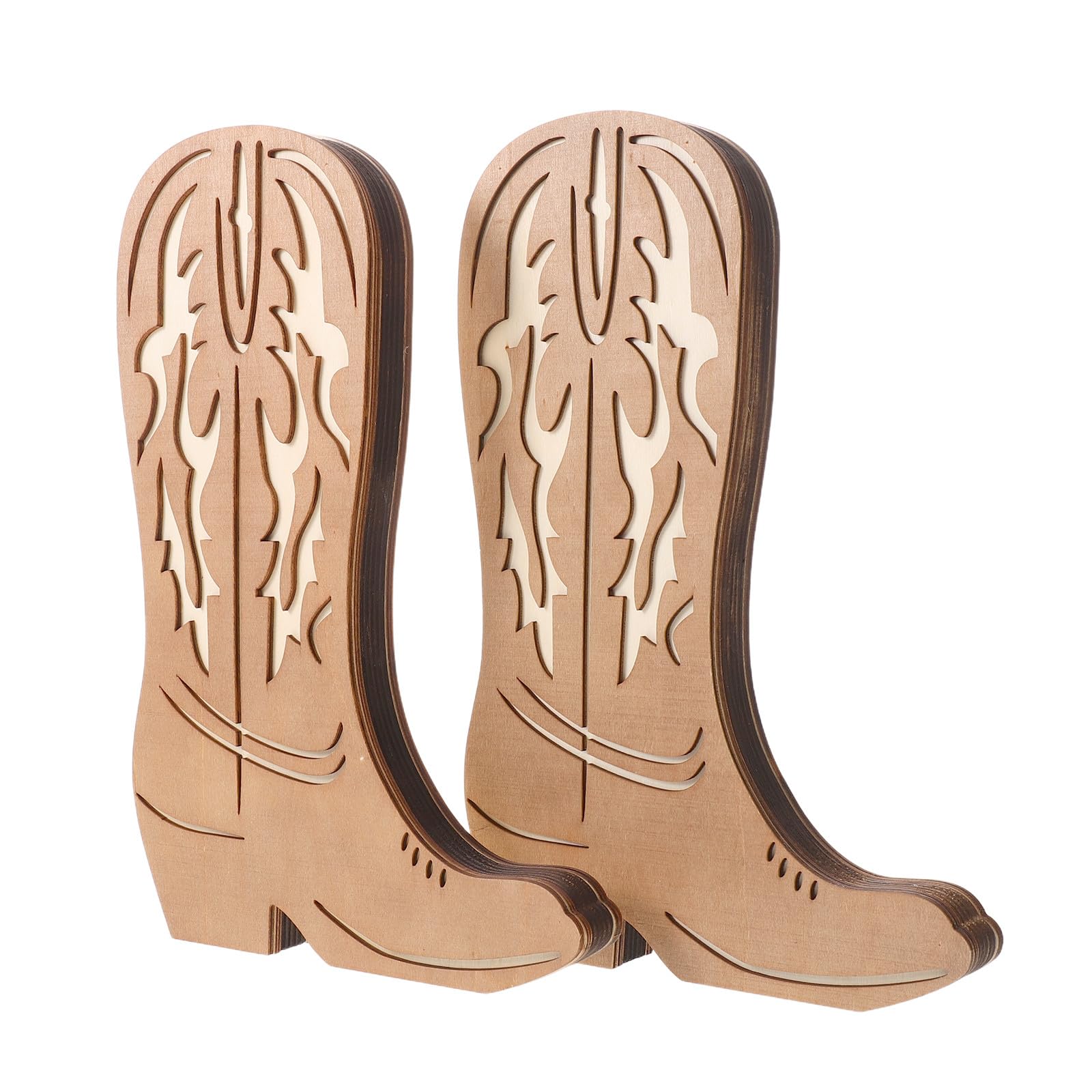 Vase en bois botte de cowboy lot de 2 jardinières murales de 30 cm style Far West