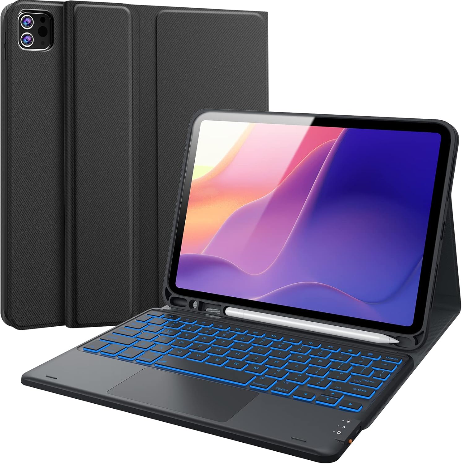 CHESONA iPad Pro 11 Inch Case with Keyboard, Detachable Bluetooth Keyboard with 7