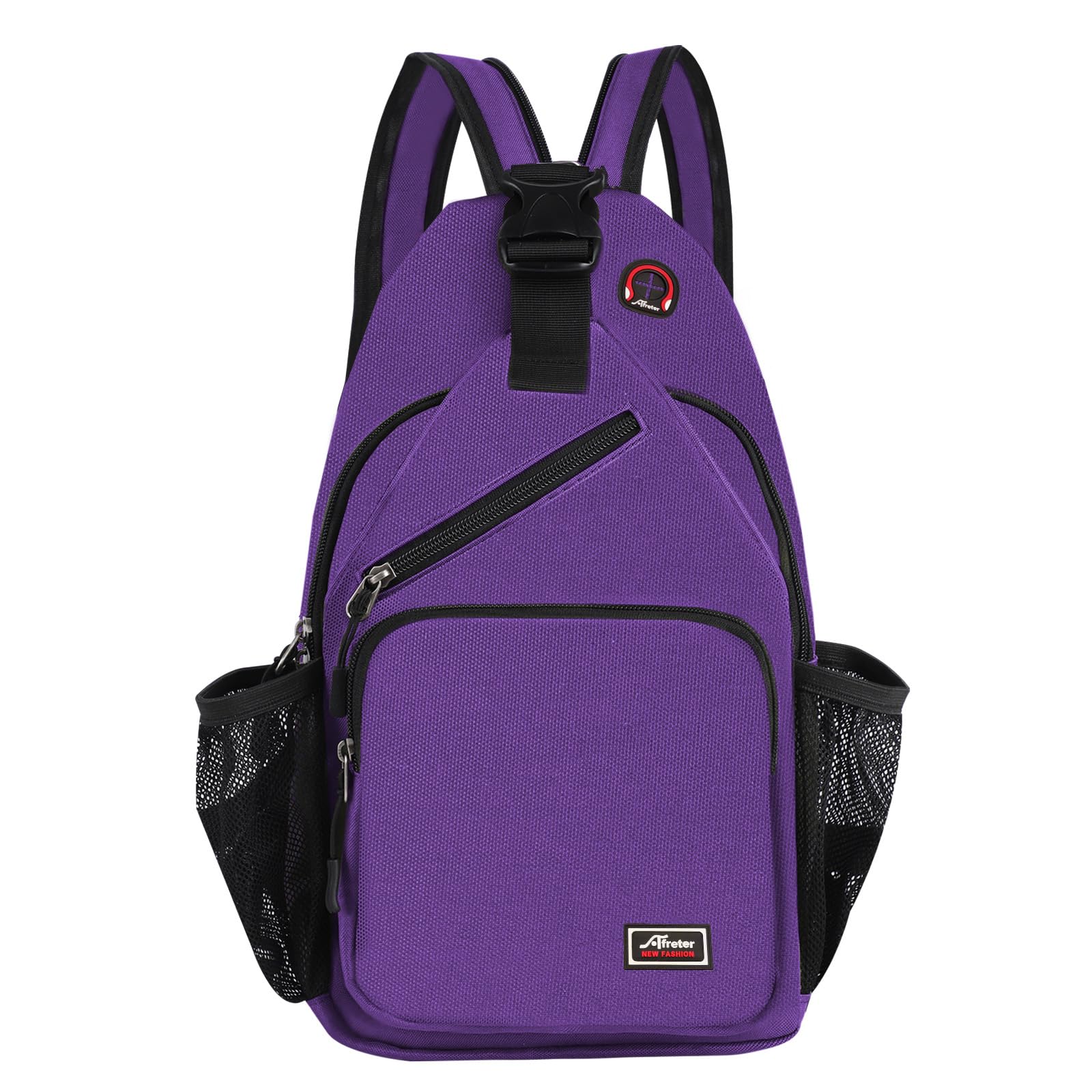 Crossbody Sling Backpack Men and Women Sling Bag Shoulder Backpack Travel Hiking Chest Bag Daypack Purple