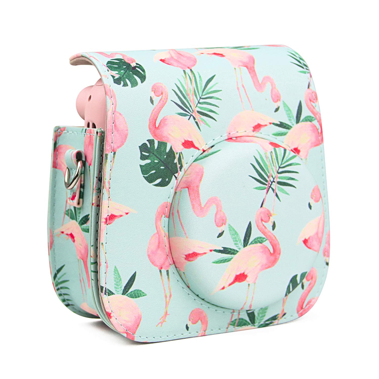 CAIUL Compatible Mini 11 Groovy Camera Case Bag for Fujifilm Instax Mini 11 8 8+ 9 Camera - Banana Leaf Flamingo