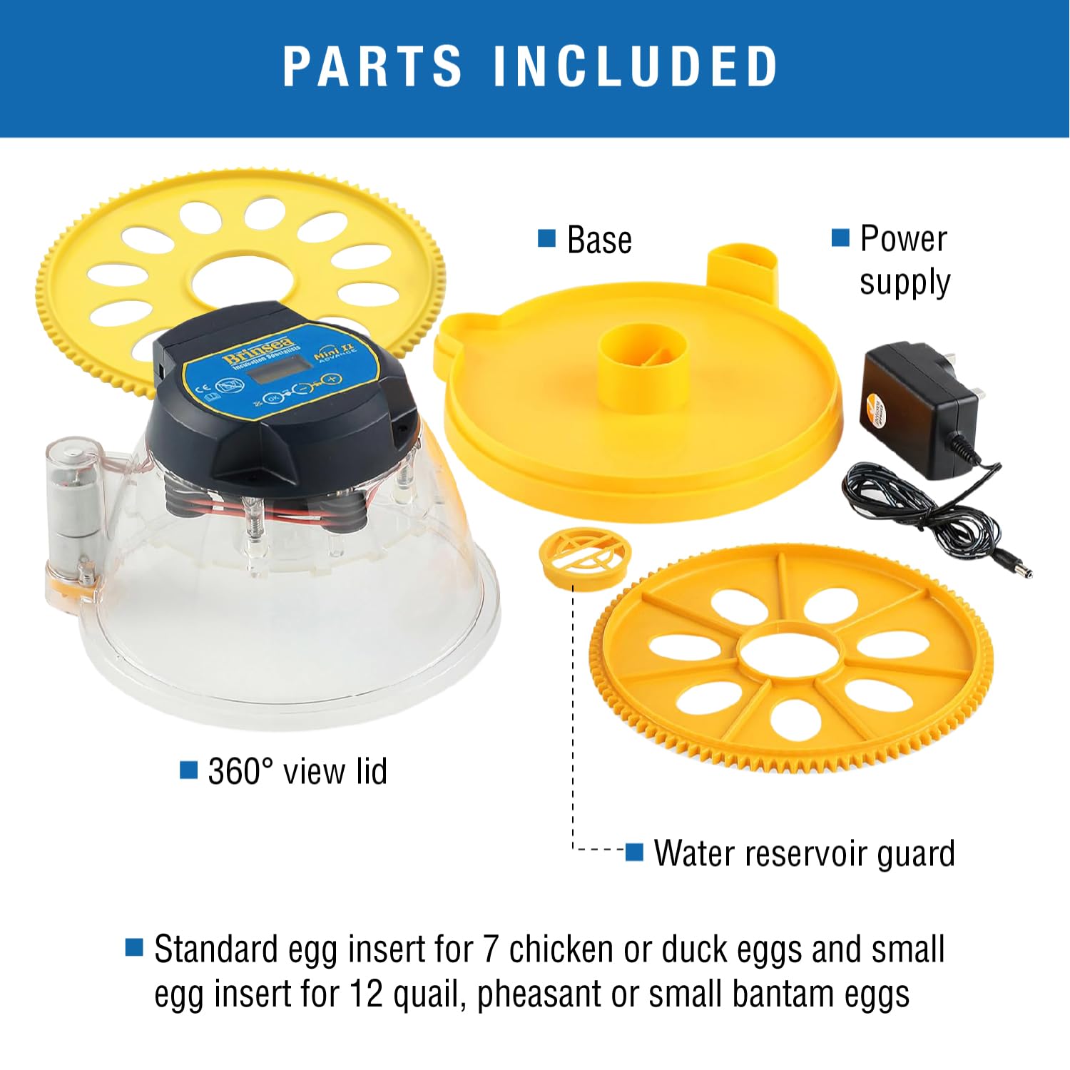 Brinsea Mini II Advance & Insert, incubatrice per uova con rotazione automatica delle uova e controllo della temperatura per cova 7 uova o fino a 12 con inserto, incubatore ideale per hobbisti e altro