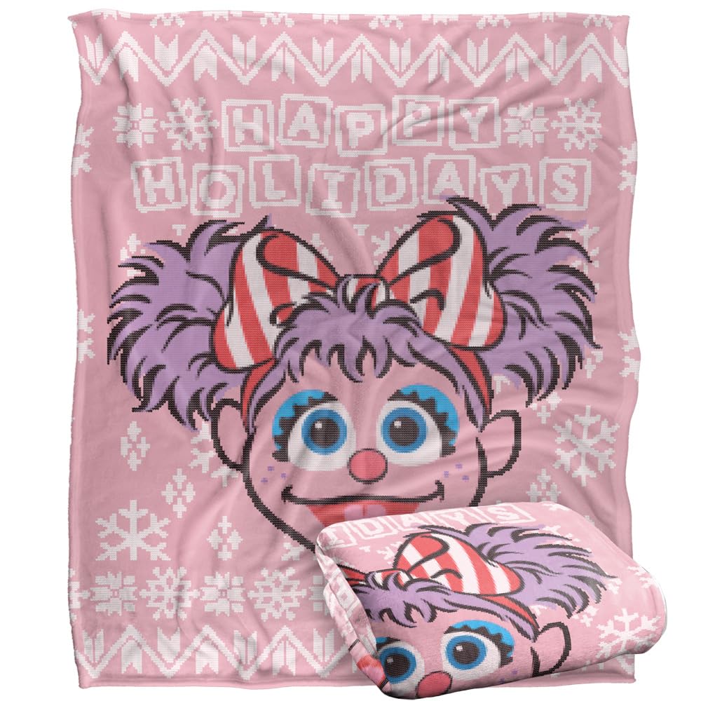 Sesame Street Abby Cadabby Ugly Christmas Sweater Silky Touch Super Soft Throw Blanket 152 X 127 Cm
