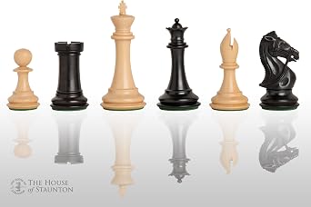 The House of Staunton - The Leicester Chess Set - Pieces Only - 4.0" King - Ebonized Boxwood