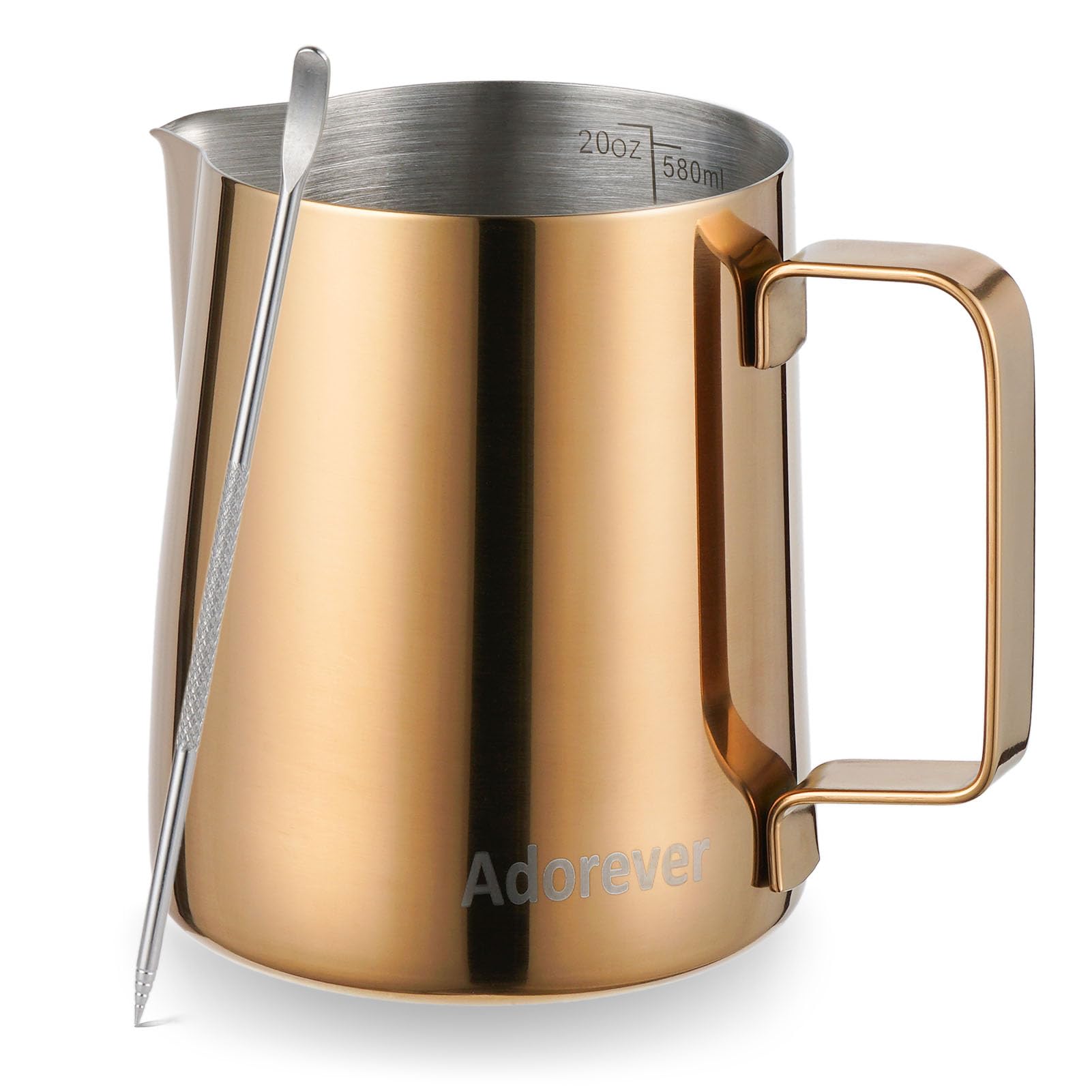 Pichet à Mousser Le Lait En Inox 600 Ml – Pour Latte, Cappuccino, Bec Verseur Précis, Poignée Anti-brûlure - 10
