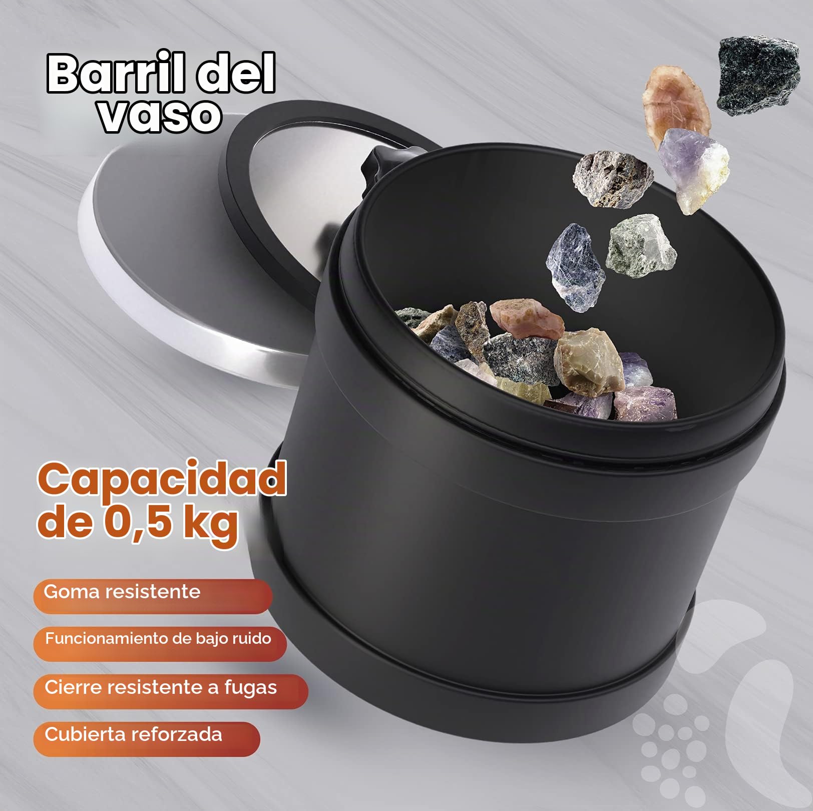Kit Profesional Avanzado Roca Pulidora - con Temporizador digital de 9 días y Configuración de 3 velocidades - Convierte Rocas en Bruto en Hermosas Gemas: Ciencia STEM : Geología y Mineralogía