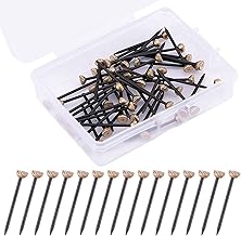 Picture Pins, 60PCS Picture Nails Pins for Hanging Pictures Brass Head Wall Masonry Nails Hook with Plastic Storage Box for Hanging Photo Frame