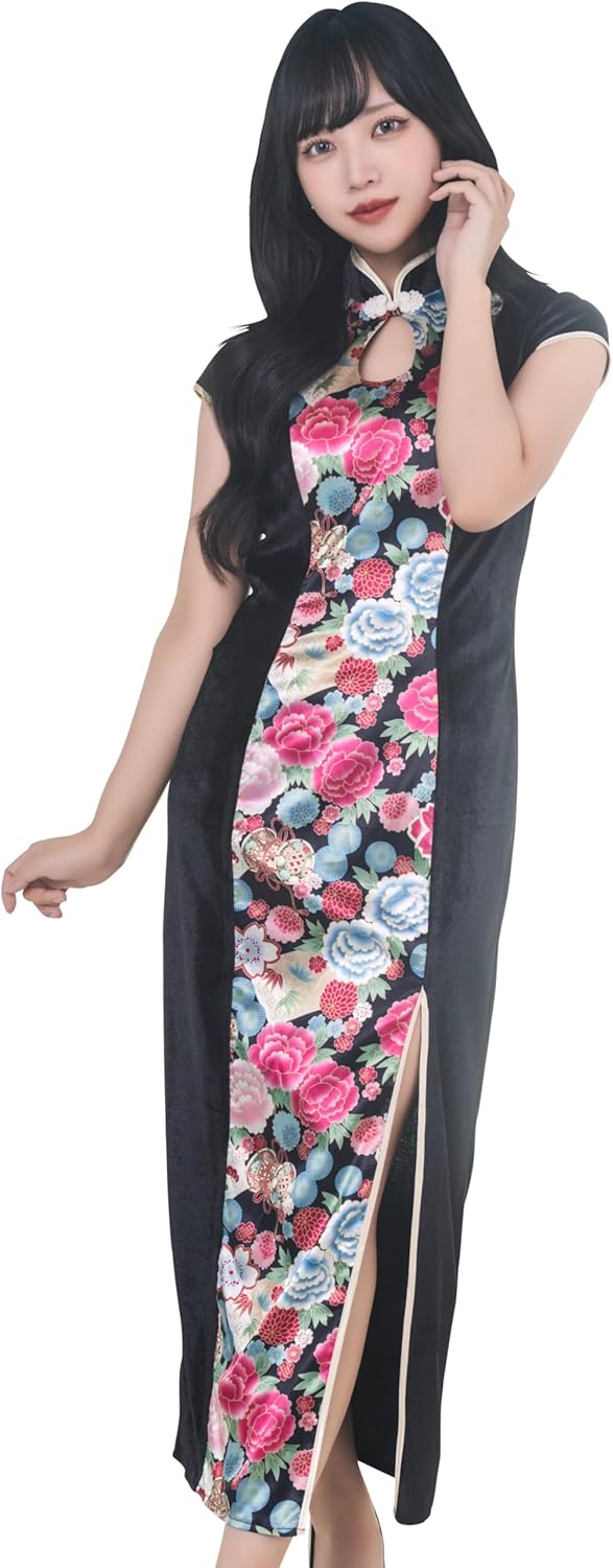 クリアストーン(Clearstone) コスプレ ハロウィン 和柄チャイナ 鼓 レディース XL ブラック クリアストーン(Clearstone) コスプレ ハロウィン 和柄チャイナ 鼓 レディース XL ブラック