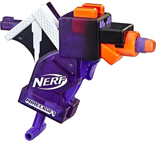 Miniatura 11 de Nerf MicroShots Minecraft Ender Dragon Mini Blaster, diseño de Minecraft Dragon Mob, incluye 2 dardos oficiales de élite, mango de cebado