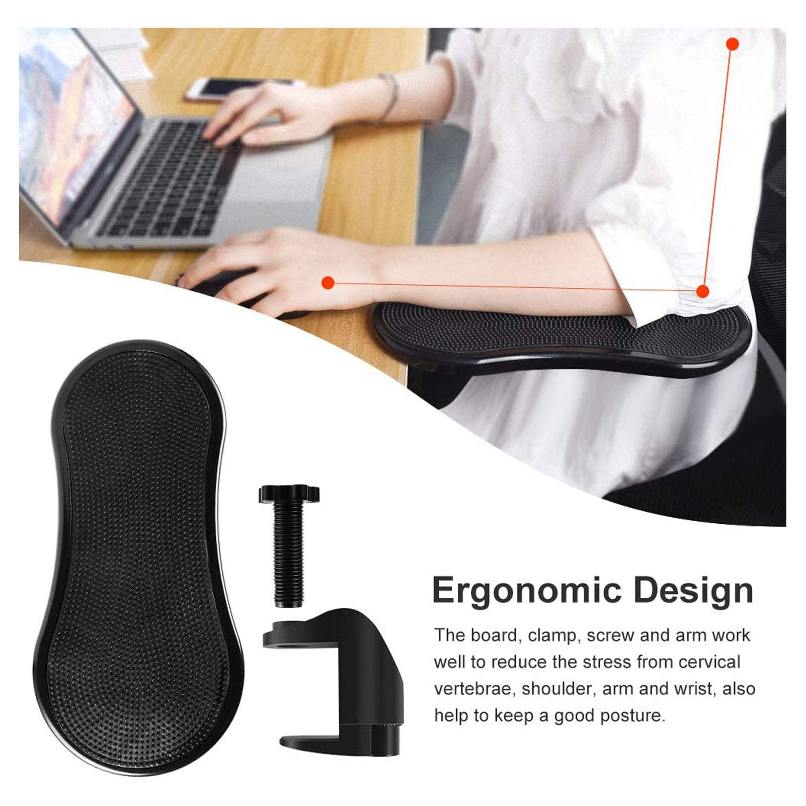 Cuscino per poggiabraccia per computer da massaggio, estensore per poggiapolsi girevole regolabile ergonomico per gomito, supporto per braccio mouse tastiera home office per rilasciare lo stress ed