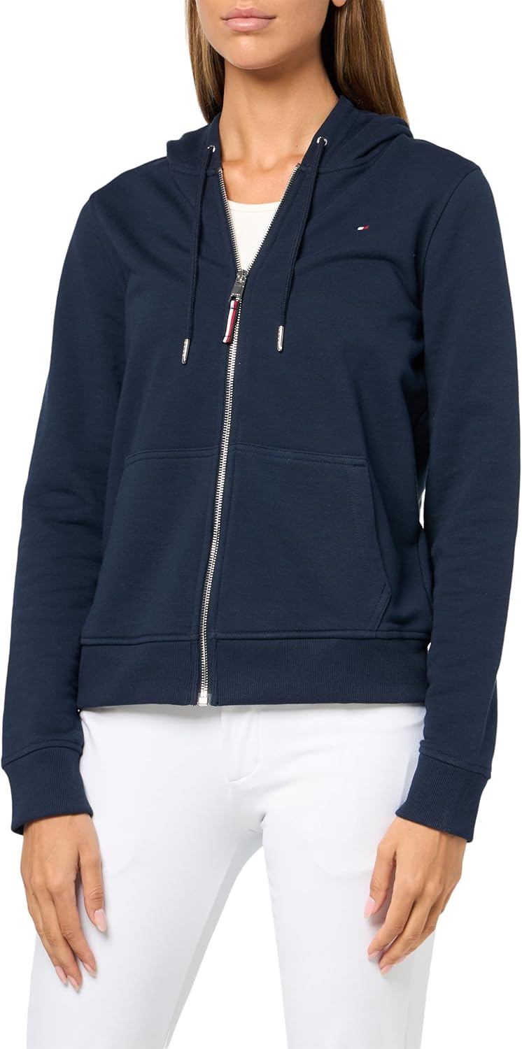 Tommy Hilfiger Women's Zip Through Hoodie with Flag Logo