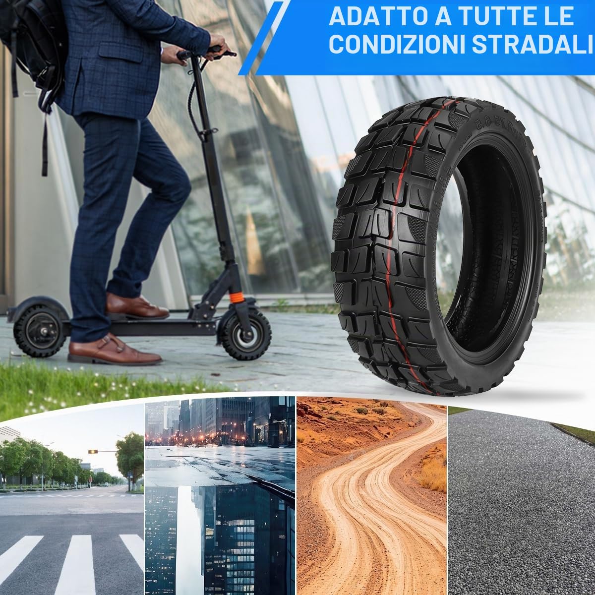 Ruote Monopattino Elettrico 10x2,75-6,5, Gomme Monopattino per Scooter Elettrico Smartgyro Speedway/Speedway PRO, Speedway 5,Rockway/Crossover, Dualtron 3